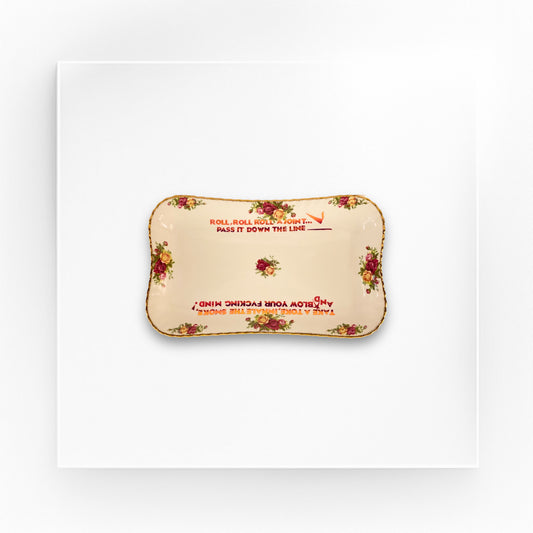 floral rolling tray